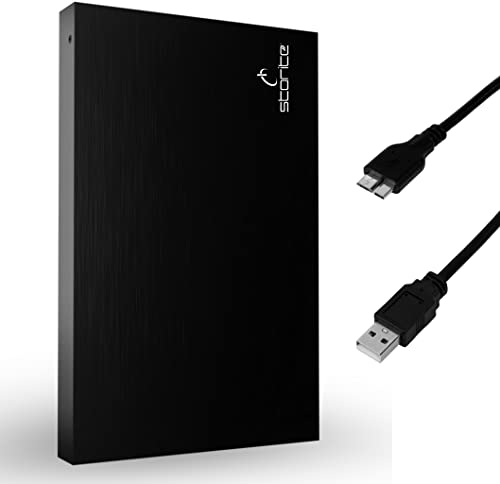 Storite Disco Duro Externo portátil de 250 GB con Unidad de Almacenamiento de Respaldo Externo USB 3.0 Adecuado para PC, Mac, Windows, Juegos, computadora portátil y de Escritorio (Negro)