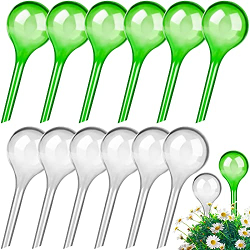 LOCOLO 12-Count Small Watering Globes, Plant Watering Globes Automatic Watering Bulbs Houseplant Plant Pot Bulbs, Garden Watering PVC Self Watering Irrigation Drippers for Garden, 1.96 Inch Diameter