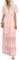 amropi Robe de Soirée Femme Floral Manches Courtes Col V Longue Robes en Dentelle Rose,S