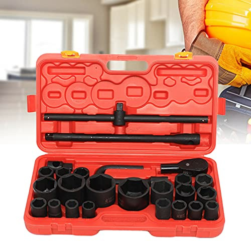 SHZICMY 3/4 & 1 Zoll Stecknüsse LKW Profi Steckschlüsselsatz Auto Nusskasten 21mm-65mm