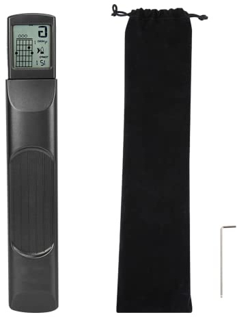 Akkord Trainer Taschen Gitarren Akkord Übungs Tool Mini Gitarren Übungs Tool mit 6 Bünden Tragbarer Gitarrenhals für Trainer Anfänger mit Einem Drehbaren Akkord Diagramm Bildschirm