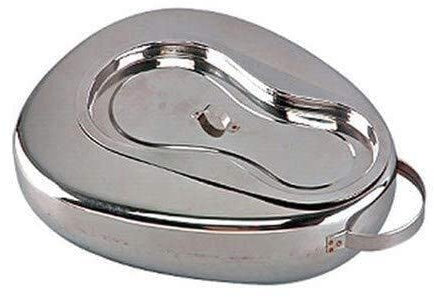 Bassine de lit femelle (B) avec couvercle/couvercle utilisé pour la miction des patientes