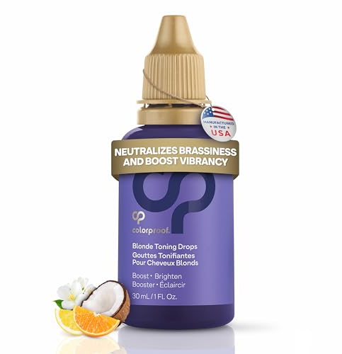 Colorproof Toning Drops 1 Fl. Oz. Toner for Blonde Hair w/Citrus, Jasmine & Coconut Milk Scent, Highly-Pigmented, Instant Hair Toner