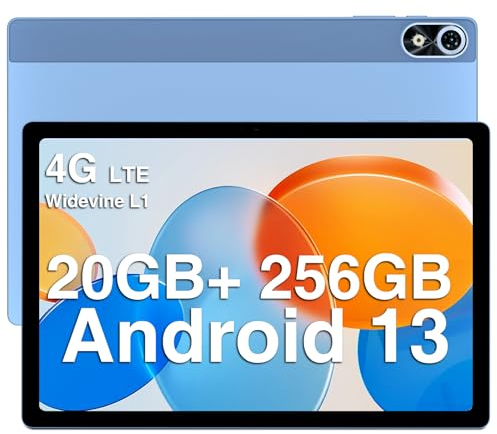 DOOGEE T10 Plus Tablet 10.5 Zoll, 20GB RAM+ 256GB ROM(1TB TF) Android Tablet 2K 1920 * 1200 Octa-Core,8250mAh Akku, 13MP+8MP Kamera, Tablet PC 4G LTE/5G WiFi/Widevine L1/GPS/mit Hülle 2023