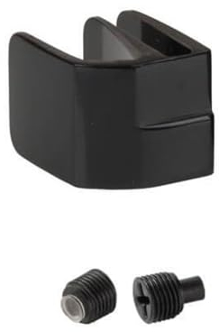 Gedotec Glastürgriff Schwarz matt für doppelte Türen I Glastürbeschläge mit Klemmschrauben für Glastürdicke 4-6 mm SQUARE I Einfache Montage zum Aufklemmen
