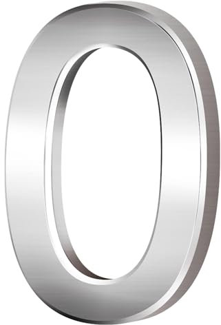 Vanyibro 3D House Number Sticker - Silver Waterproof Self Adhesive Door & Mailbox Number