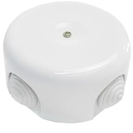 OASHISU Scatola di Derivazione in porcellana per Impianti a 4 uscite. Copri cavi e copri fili in ceramica colore Bianco, Ø 90 Prof. 44mm