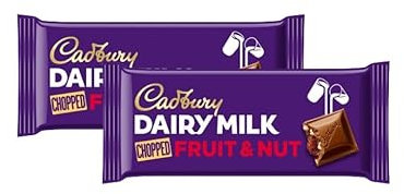 2 x Dairy Milk Fruit & Nut Chocolate Bars, 95g - Chocolatey Gift for Chocolate Lovers