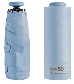 erised's bifrost Mini Parapluie de Voyage Anti-UV, Protection UPF 50 99,9% Compact/léger Petit Portable, Sac à Dos/Sac à Main Pliable Parapluie de Poche, Pluie,Blocage/Femmes, Enfants