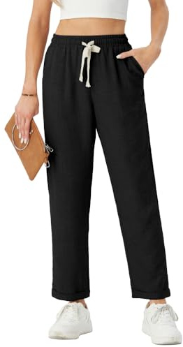 PrinStory Pantalon décontracté pour femme - Confortable - Avec poches