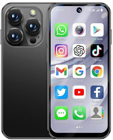 Hipipooo Kids Cell Phone 4G, Unlocked Mini Smartphone for Boys Girls with Android 12, 3GB RAM 32GB ROM, 3.88-Inch Screen, Dual Camera, 1950mAh Battery, Dual SIM（Black）