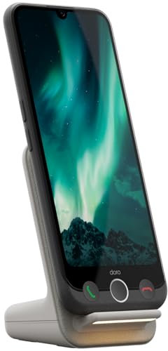 Doro - Aurora A30 Smartphone - Seniorenhandy - Einfach zu bedienen - Assistenz-Taste mit GPS-Ortung - Hörgerätekompatibel - Inklusive kabelloser Ladestation - Graphit