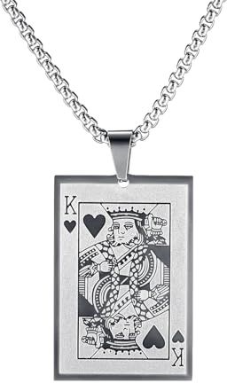 Liitata Pik spelkort hänge halsband rostfritt stål poker kort hänge kedja rock punk hip hop halsband för män kvinnor