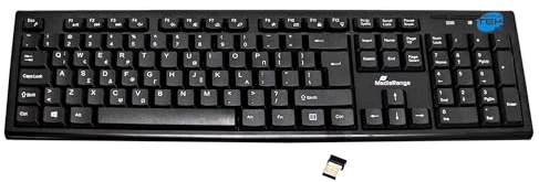 SIMPLETEK - Teclado inalámbrico negro QWERTY griego, universal, 105 teclas, 2,4 GHz, palm-resistant, ajustable