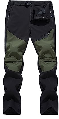 Generisch Pantalones de senderismo y trabajo elásticos para hombre, ligeros, para exteriores, transpirables, flexibles, cómodos, impermeables, resistentes, Verde militar., M
