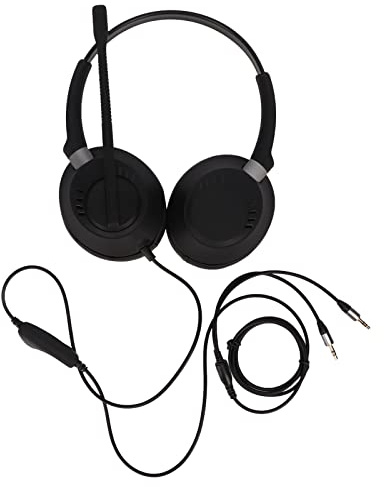OHPXNZXN Cuffia telefonica professionale con microfono a cancellazione di rumore, cuffia per call center per PC e computer, cuffia binaurale da ufficio ultra confortevole con doppio