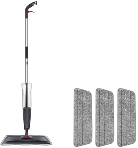 Flash Speed Spray Mop per pavimenti in laminato, bagnato e asciutto, in microfibra, per uso domestico, bagnato e asciutto, con macchina a spruzzo, lavabili, 770 ml, bottiglia ricaricabile per cucina
