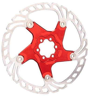Cykelbromsskiva, flytande bromsskiva för cykel, 6 bultar, 203 mm, 180 mm, 160, höghållfast stål, kompatibel med alla skridskor, för mountainbike och väg (203 mm, röd)