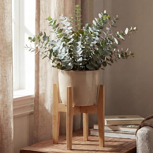 Mendler Portavasi in bambù HWC-Q31, supporto per vasi da fiori, alzata per vasi regolabile 30x27-37 cm - naturale