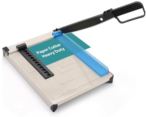Paper Cutter, 12 Paper Trimmer with Heavy Duty Metal Base, 12 Sheets Capacity, Guillotine Papers Cutter for Cardstock, Cardboard, Paper, Photos, DIY and Office Use