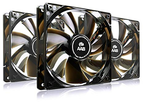 AABCOOLING Super Silent R12 - Värdepaket - 3 st - Tyst och Effektiv 120mm Fläkt med Låg Ljudadapter och 4 Vibrationsdämpare, 12V, PC-Kylning, för PC-Fodral, 12cm, Högt Luftflöde, CPU-kylfläkt