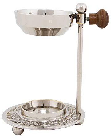 Bitto Weihrauchbrenner Oman silbern Messing vernickelt verstellbar, H 10 cm, Ø des Siebes: 5,5 cm