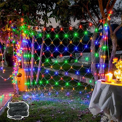 NAIZY Rete di Luci a LED 3 x 2 m Catena Luminosa Decorazione Interni ed Esterni Festa Natale Matrimonio, 250 LED RGB