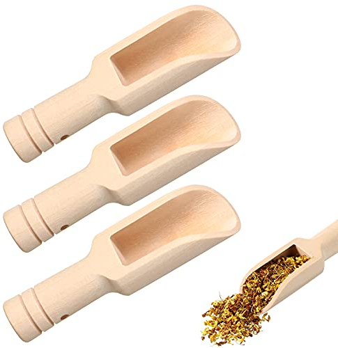 Lot de 3 mini cuillères en bois, mini cuillère de bain, cuillère à bonbons en bois pour miel, épices, sucre, crème glacée, poudre essentielle