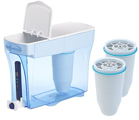 Culligan ZeroWater 5.4 L Water Filter Dispenser Combo with 3x Advanced 5 Stage Filter, 0 TDS, IAPMO certified, Reduces Fluoride, Chlorine, Lead and Chromium, BPA Free, Water Quality Meter included