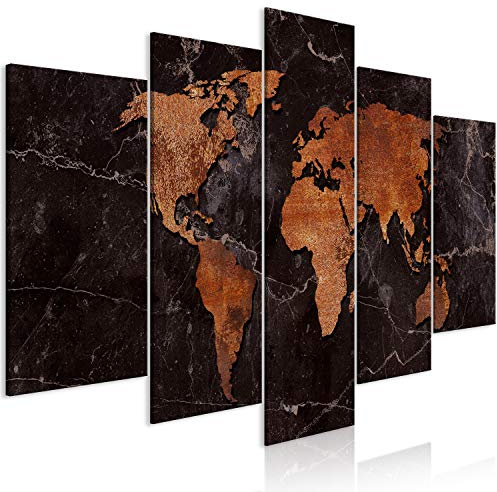 murando - Quadro Acustico Mappamondo 5 pezzi schiuma acustica Quadri Moderni Grandi - Camera da Letto Matrimoniale - Stampa su Tela - Pannelli Fonoassorbenti Decorativi - Fonoassorbente