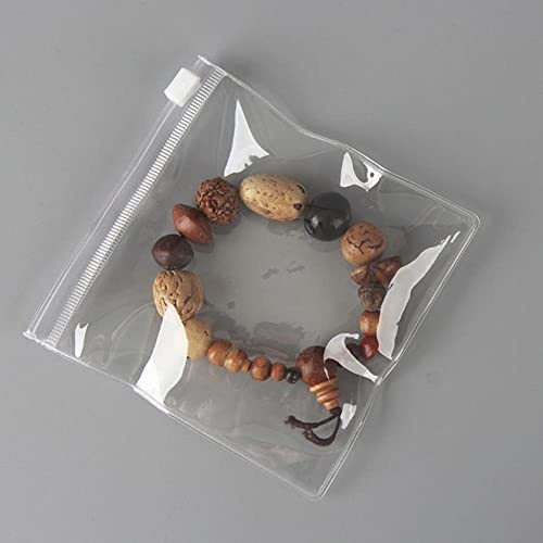 HSLFUAI 50PCS Clear Jewelry Bag, Self Sealing PVC Packaging Zipper Lock Bag, Jewelry Organizer, Small Items Organizer, Resealable Packaging or Storage(11 * 11cm 4.33 * 4.33 inch)