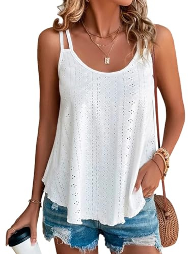 Camiseta de Verano sin Mangas para Mujer,2024 Mujer Camiseta Chaleco Anchas Camiseta Sin Mangas Largo Elegante Camiseta Camiseta sin Mangas Mujer Cuello Redondo Delgadas Informal Tank Top
