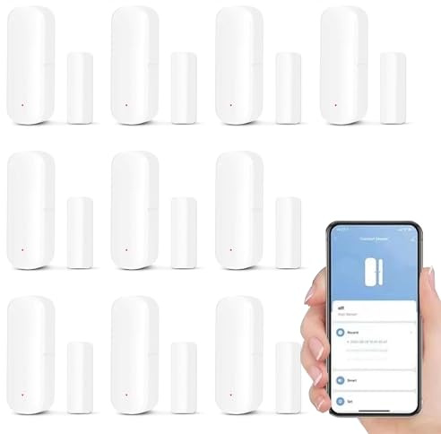 Türsensor, 10 Stück Wireless Türfenstersensor, Intelligenter Fensterkontaktsensor, Drahtloser Fenstertürsensor Alarm für Heimsicherheit und Smart-Home-Automatisierung, Kein Hub Erforderlich