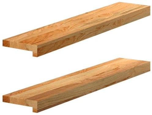 vidaXL Fensterbänke 2 Stk. Hellbraun 80x15x2 cm Massivholz Eiche, Fensterbrett, Holz Treppenstufe, Holz Fensterbrett, Fensterbank Eichenholz