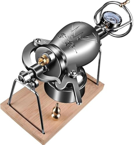 Popcorn Cannon, Traditionell Kinesisk HöG Popcornmaskin, Med TryckmäTare Och Tryckavlastningsventil, Handvev Liten SpishäLl Popcornmaskin(300ml)