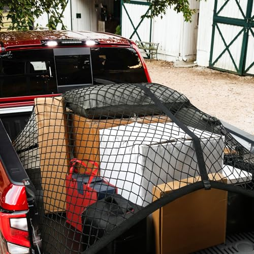 Red elástica para equipaje de 120 x 120 cm, se extiende a 210 x 210 cm, red universal para maletero de coche con 8 ganchos, red de separación para fijación de equipaje para camiones, coches, caravanas