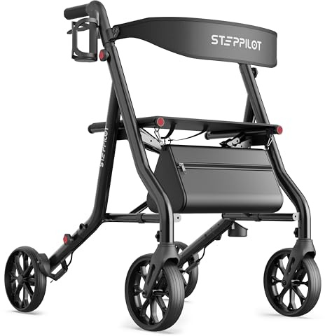 STEPPILOT Rollator Walkers for Seniors with Seat Supports 350lb