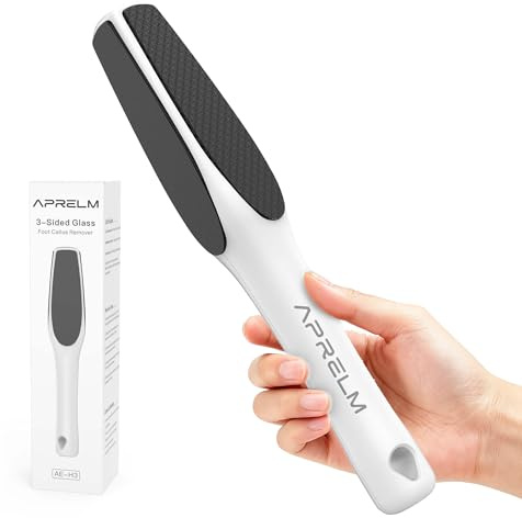 AprElm Outil professionnel 3 en 1 pour callosités en verre nano 3 en 1 (grossier, moyen, fin), outils de pédicure pour pieds durs et polissage lisse