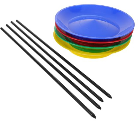 Gogogmee Juego de Platos Fácil de Transportar de Plástico Liviano de Malabarismo con Palos de Mano para Espectáculo y Eventos al Aire Libre Principiantes