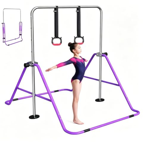 Gymnastics Bar for Kids Home Training with Adjustable Height for Girls Boys