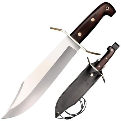 Cold 81B Steel, Bowiemesser, Wild West Bowie, Klinge: 27,3 cm, Outdoormesser, Full Tang, Inklusive Gürtelscheide, Satin Finish