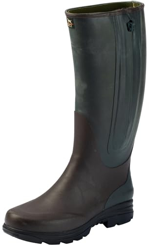 Parforce Gummistiefel Neo-2 mit Reißverschluss und Neoprenfutter Oliv/Braun 44