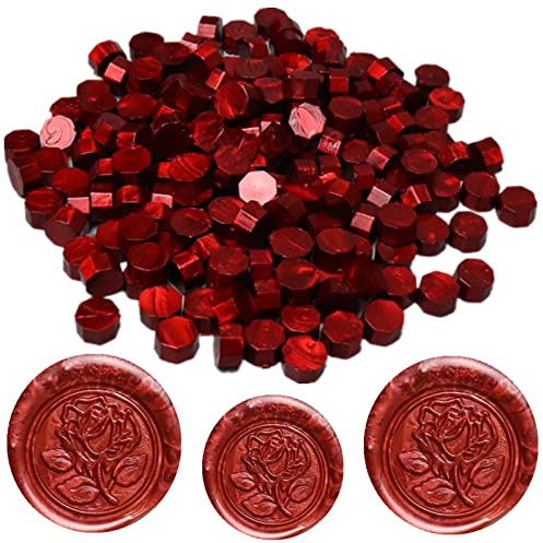 200Pcs Wax Sealing Beads for Wax Sealing Stamp, Perfect for Christmas Cards, Envelopes, Invitations, Wine Packages, Letter Sealing (Wine Red)