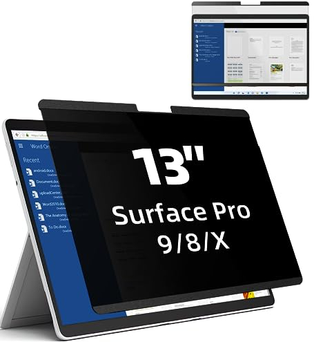 Mamol Magnetischer Blickschutzfilter für 13 Zoll Microsoft Surface Pro 9/8/X, Entfernbare Blickschutzfolie, Anti-Blaulicht Sichtschutzfolie für Surface Pro 9, Surface Pro 8, Surface Pro X Sichtschutz