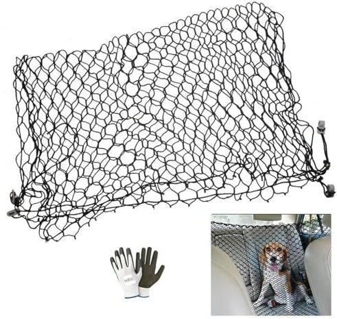 farbrothersonline Kompatibel mit Land Rover Discovery Sport Barriere und Trennnetz für Hunde, universell, verstellbarer Trenner für Haustiere, Rücksitz und Transportmittel