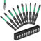 EFUTURETIME 10 x Bitsatz Lang Magnetisch 70mm Bitset, 1/4 Sechskantschaft Schlagschrauber Bits, Phosphid Schwarz Torx Bit Set für Akkuschrauber