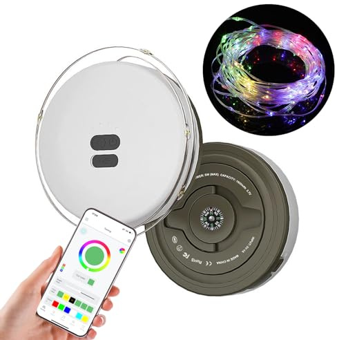 Gotrain Luci della stringa del LED, 1800mAh Luci colorate ricaricabili della stringa della corda, Luce della stringa di stoccaggio portatile impermeabile all'aperto, luci della stringa di campeggio di