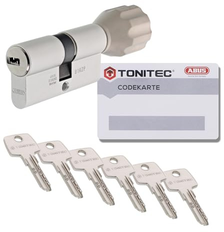 ToniTec Zylinderschloss TEC440 by ABUS Schließzylinder gleichschließend als Knaufzylinder Größe 30/40K mit Codecard