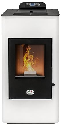 STUFE A PELLET ITALIA Super 12 KW Canalizado 5 estrellas WiFi – Estufa de pellets de aire ventilado, eficiencia 91% calentador, 120 m², autonomía de 15 horas, programable, 5 velocidades y potencias,
