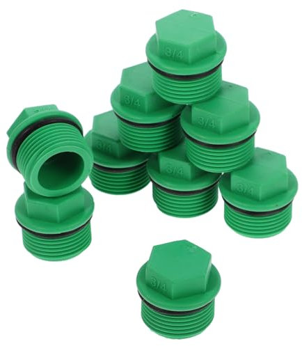 SUPVOX Tapón para Manguera De Agua Roscado 3/4 10 Unidades Plástico Verde Jardín Cultivo Riego Instalable a Mano Práctico Resistente Multiusos